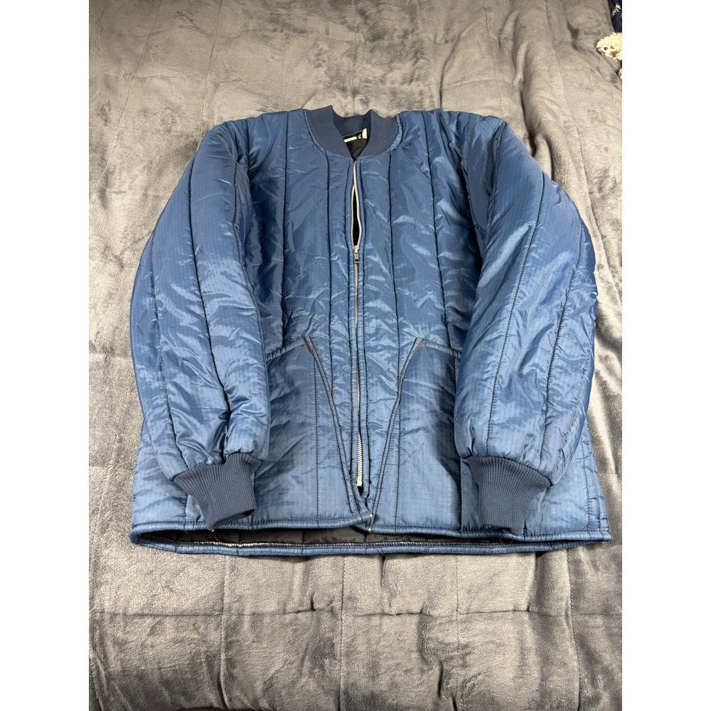 Samco Freezerwear 625J Mens Large Blue Quilted Insulated Work Jacket Made in USA